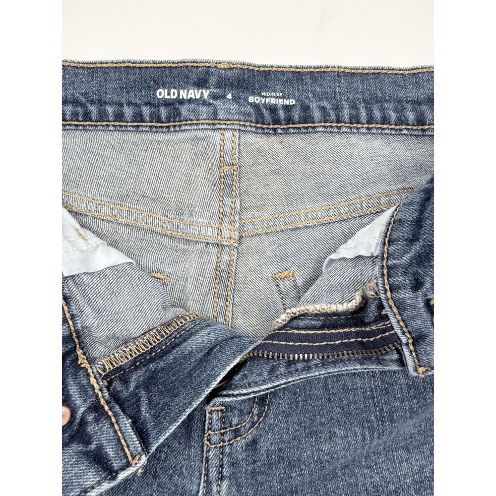 Old Navy Boyfriend Jeans Mid-rise Distressed Denim - Picture 6 of 9